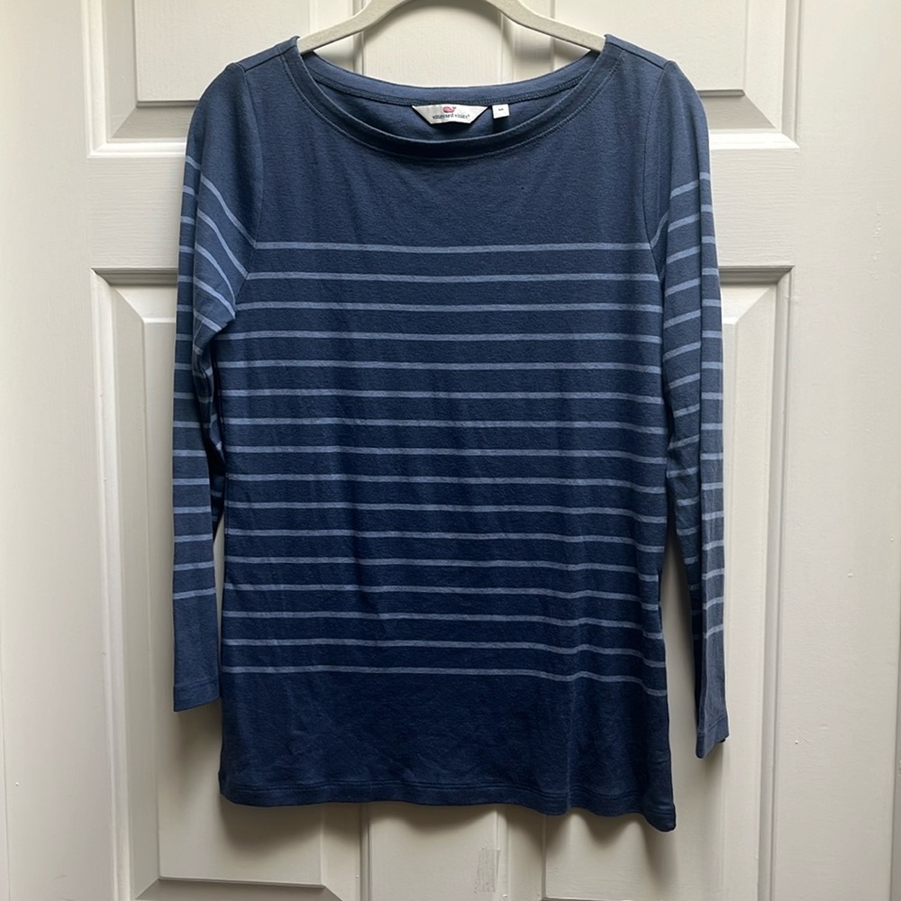 Vineyard Vines Pima long sleeve crew neck tee size medium blue